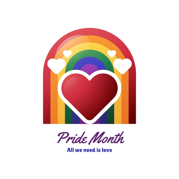 Бесплатное векторное изображение Шаблон логотипа лгбт месяца гордости градиента