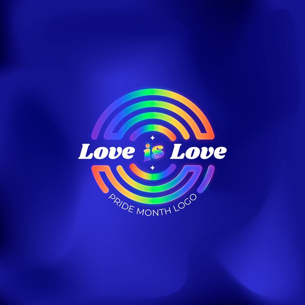 Gradient pride month lgbt logo template