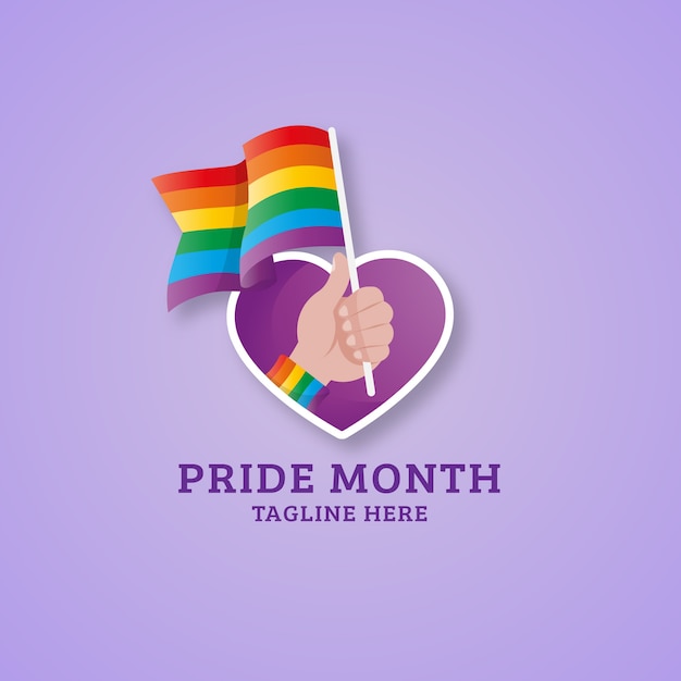 Free vector gradient pride month logo template