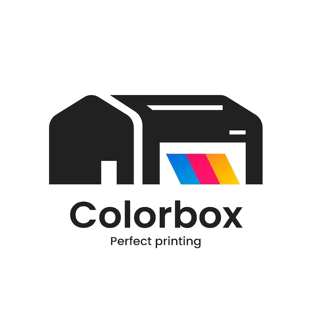 Gradient printing house logo design template