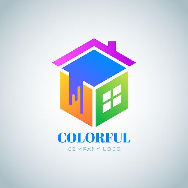 Gradient printing house logo template