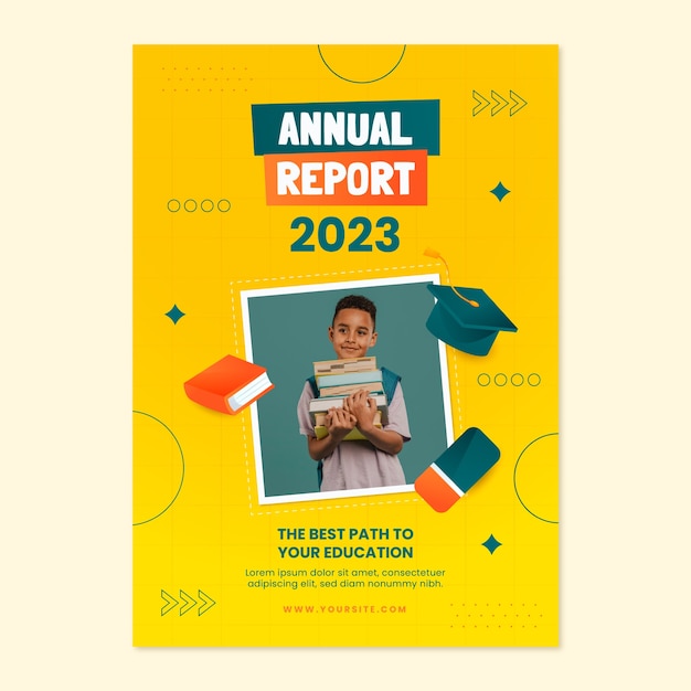 Free vector gradient private school annual report