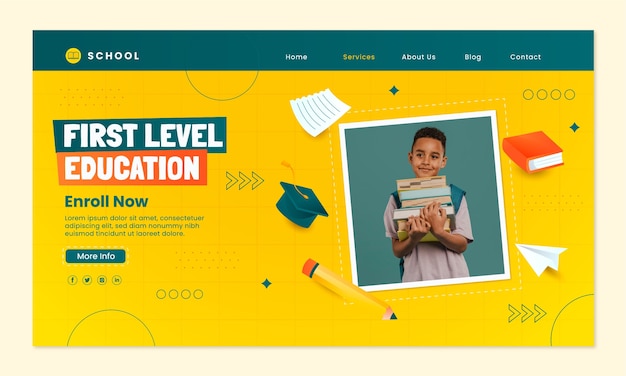 Gradient private school landing page