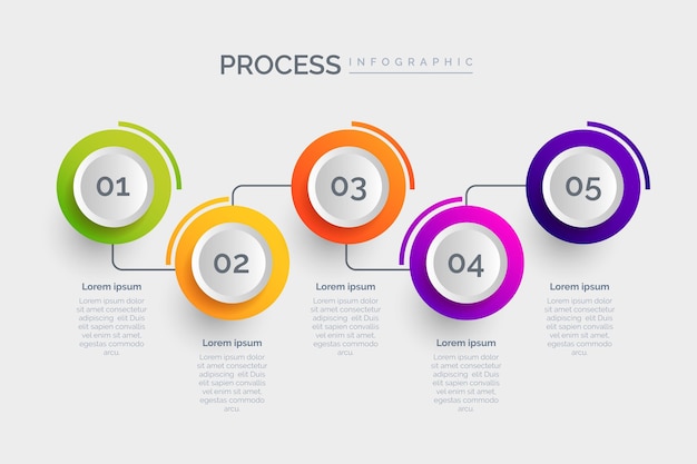 Gradient process infographic template