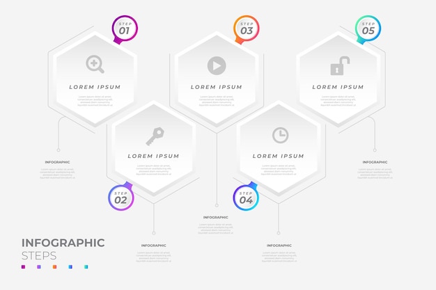 Шаблон инфографики градиентного процесса