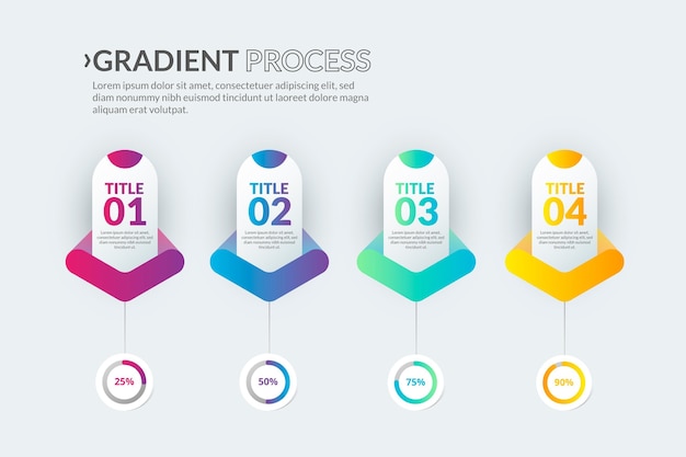 Gradient process infographic template