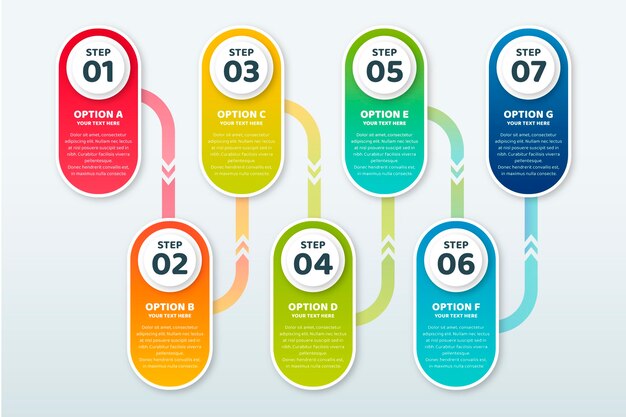 Gradient process infographic template