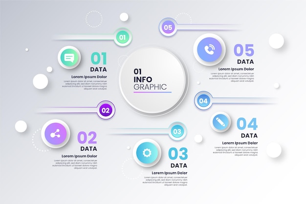 그라데이션 프로세스 infographic 템플릿