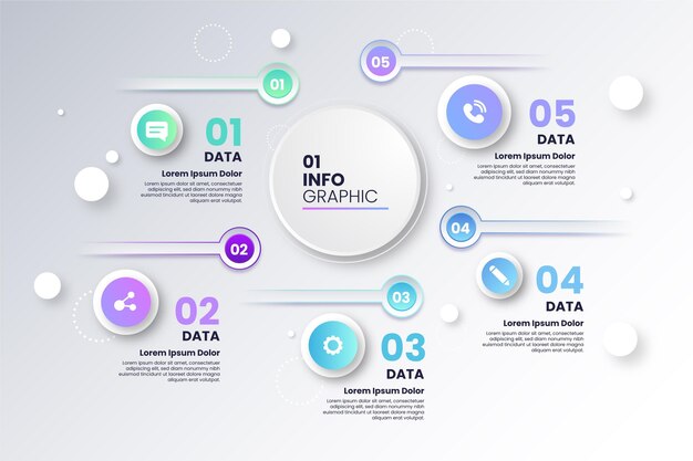 Gradient process infographic template