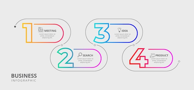 Gradient process infographic template