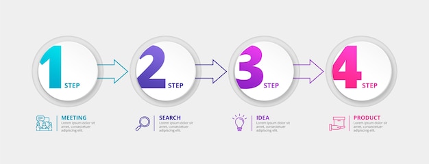 Free vector gradient process infographic template