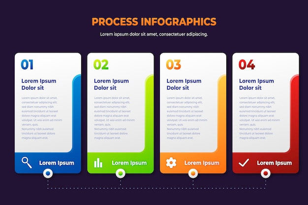 그라데이션 프로세스 infographic 템플릿