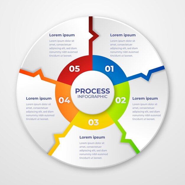 Шаблон инфографики градиентного процесса