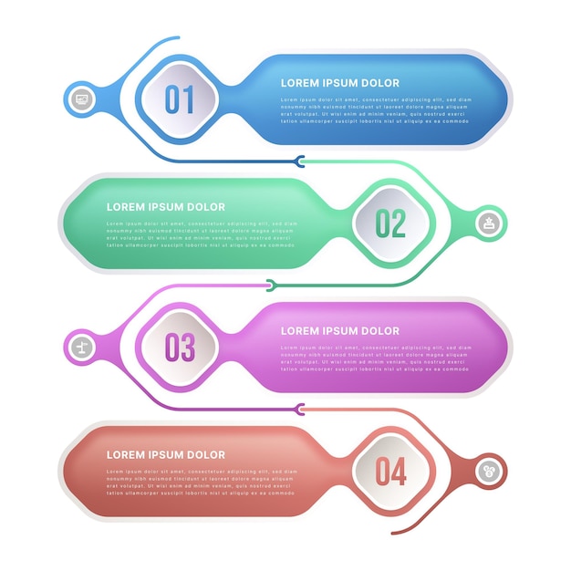 Free vector gradient process infographic template