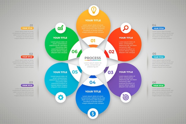 Gradient process infographic template