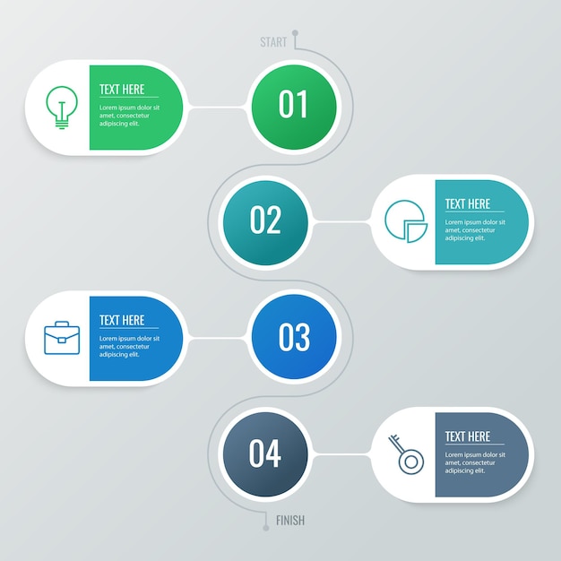 Free vector gradient process infographic