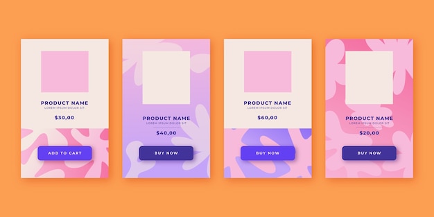 Free vector gradient product card template