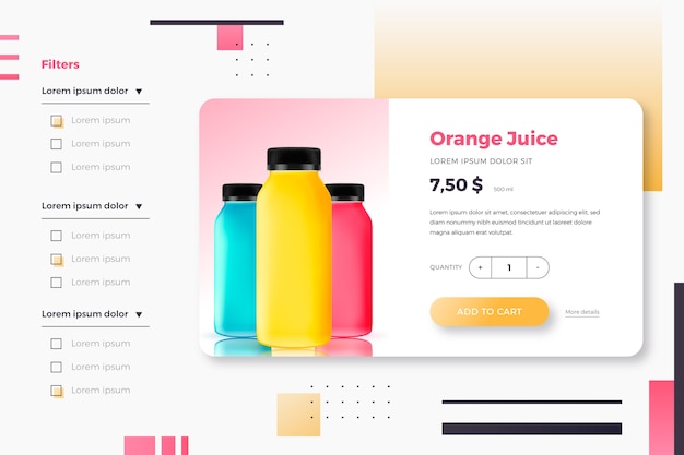 Free vector gradient product card template