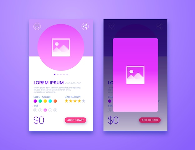 Free vector gradient product card template