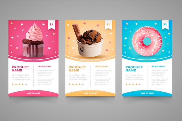 Free vector gradient product card template