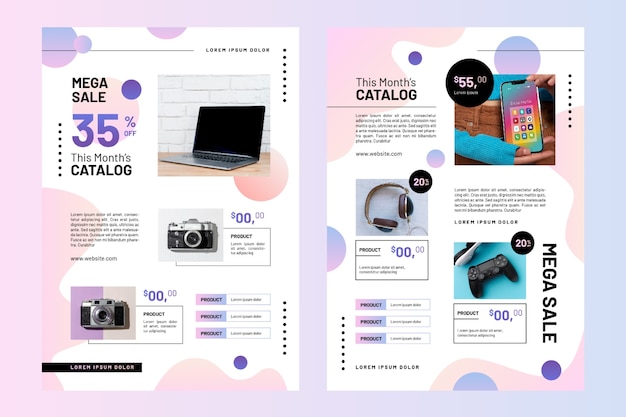 Free vector gradient  product catalog brochure template