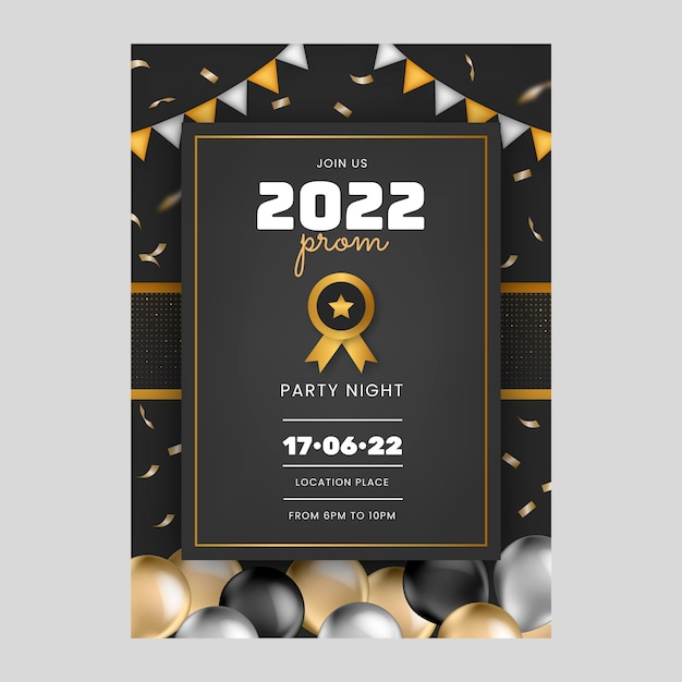 Free vector gradient prom invitation template