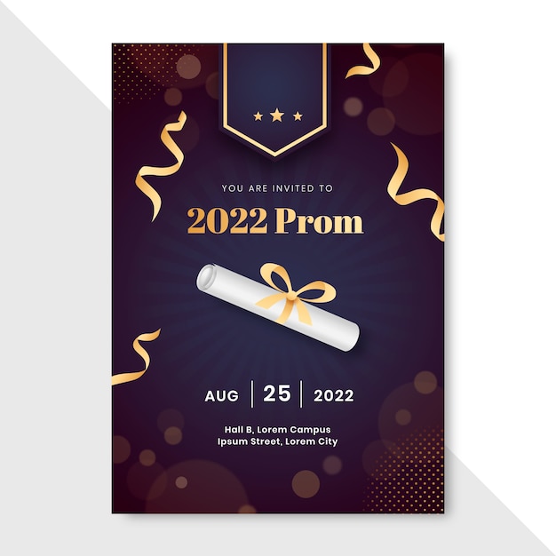 Gradient prom invitation template