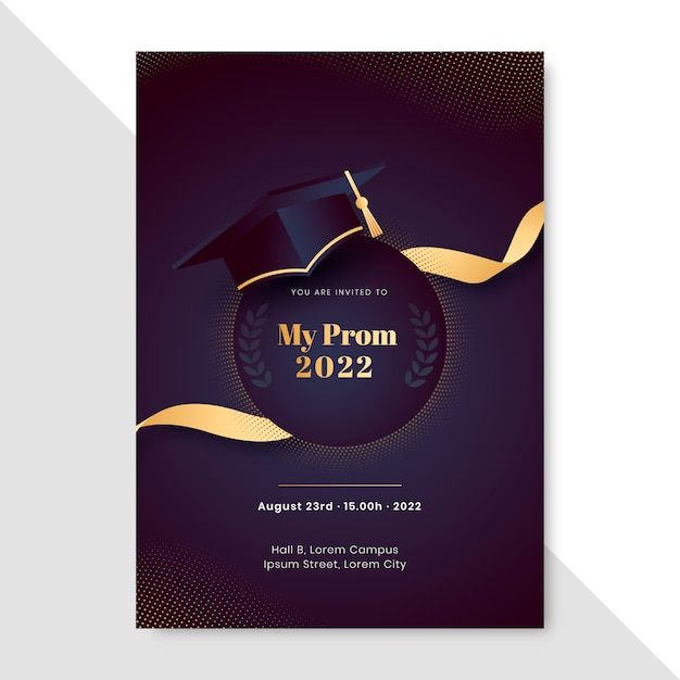 Gradient prom invitation template