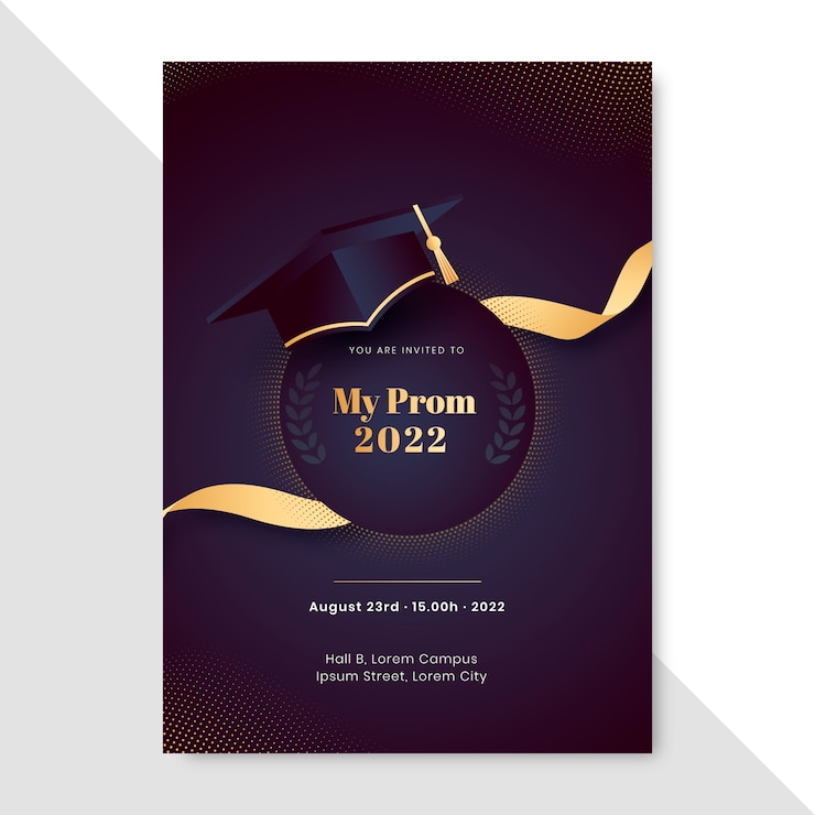 Free Vector gradient prom invitation template