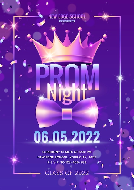 Gradient prom poster template
