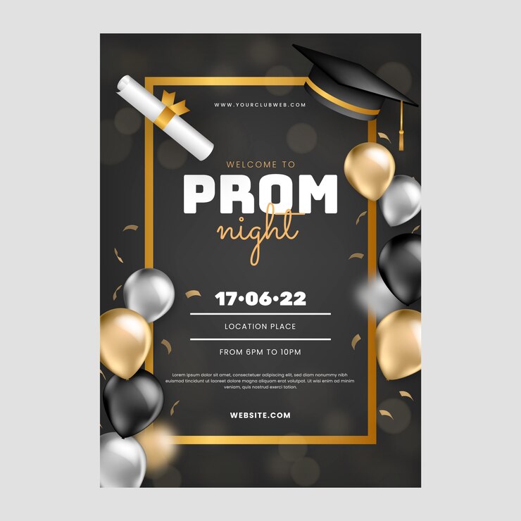 Free Vector gradient prom vertical flyer template