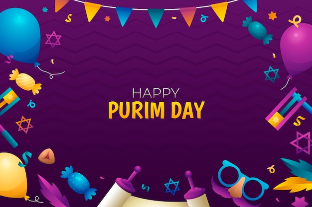 Gradient purim celebration background