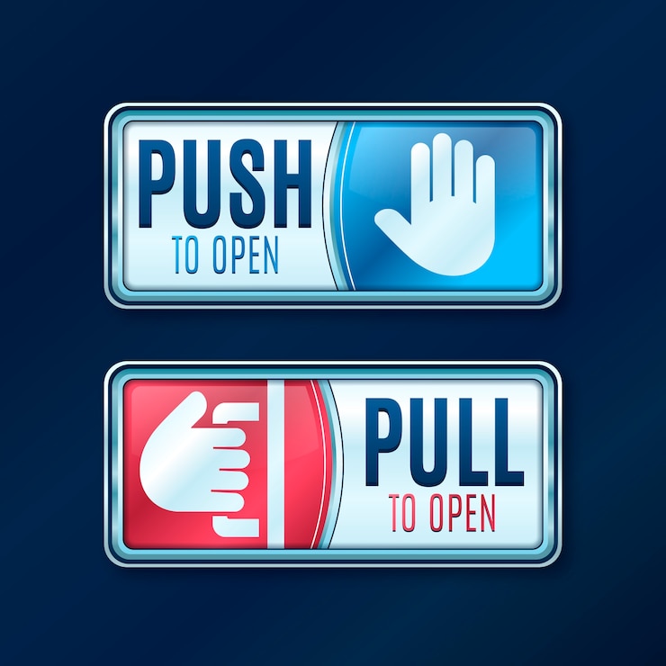 Free Vector gradient push pull sign illustration