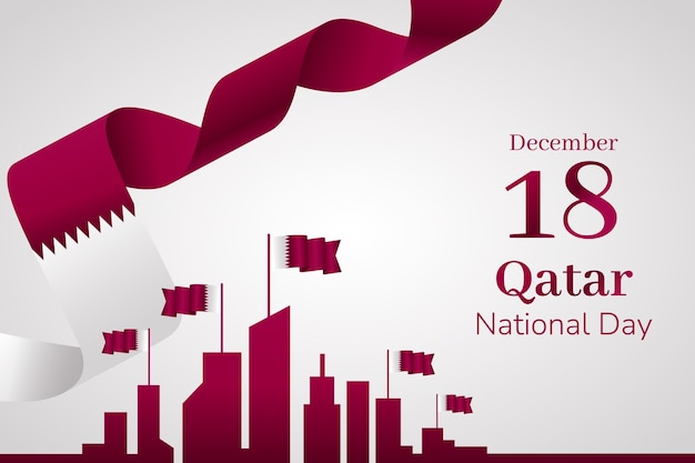 Free vector gradient qatar national day background