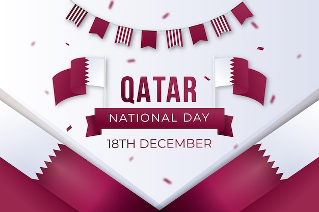 Free vector gradient qatar national day background