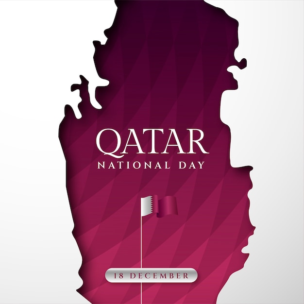 Free vector gradient qatar national day illustration