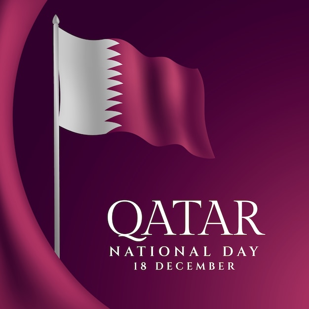 Vettore gratuito illustrazione della giornata nazionale del qatar sfumata