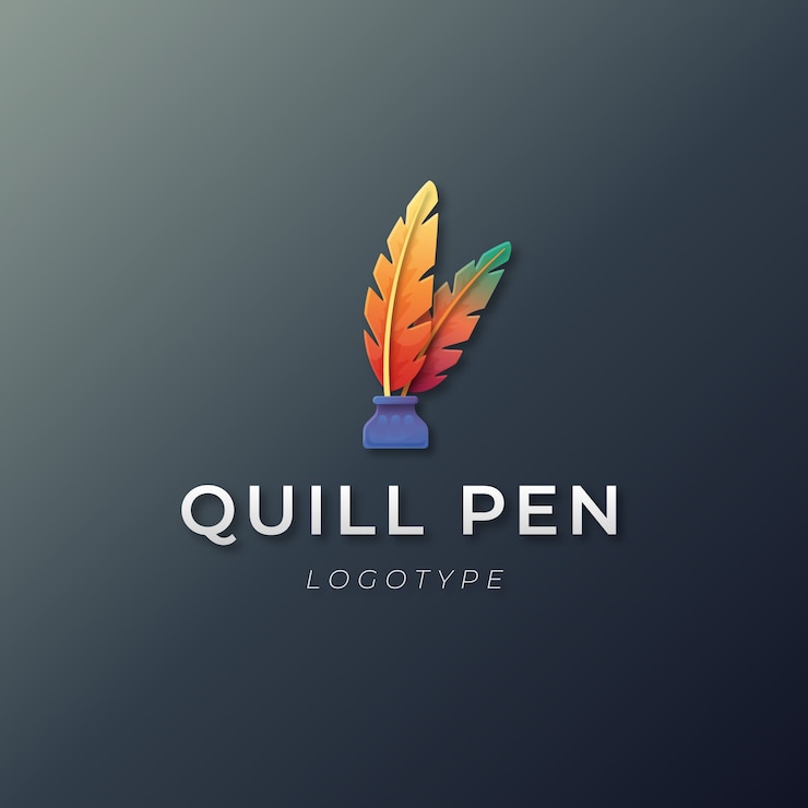Free Vector gradient  quill pen design template