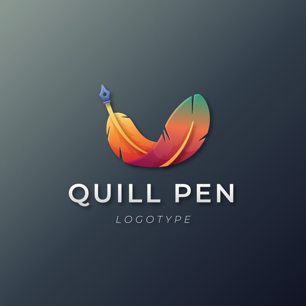 Gradient  quill pen design template