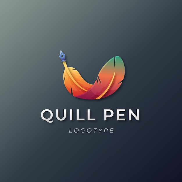 Gradient  quill pen design template