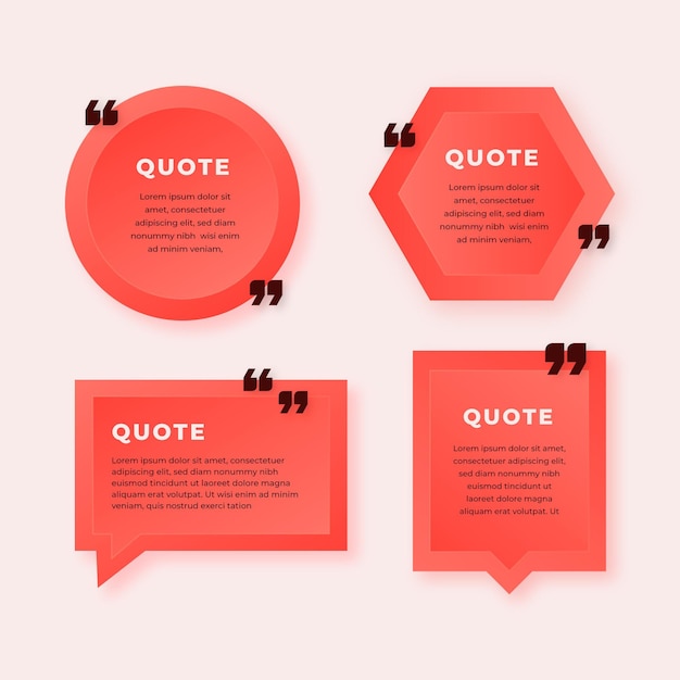 Gradient quote box frame collection