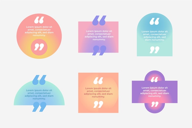 Free vector gradient quote box frame collection