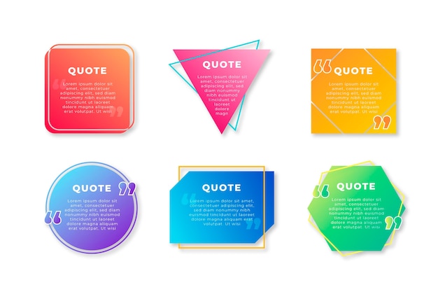 Gradient quote box frame collection