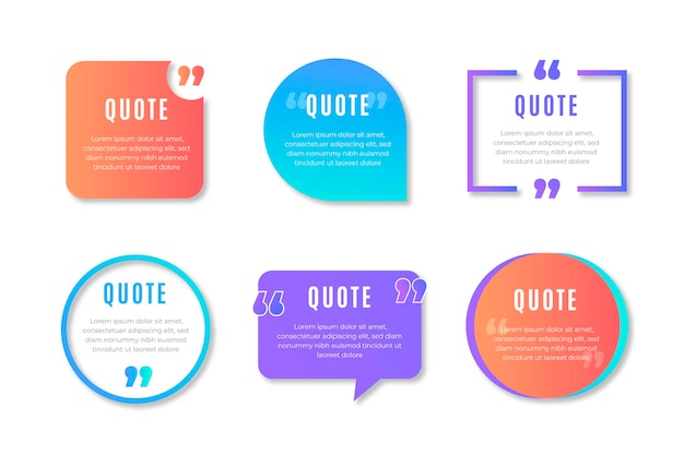 Gradient quote box frame collection