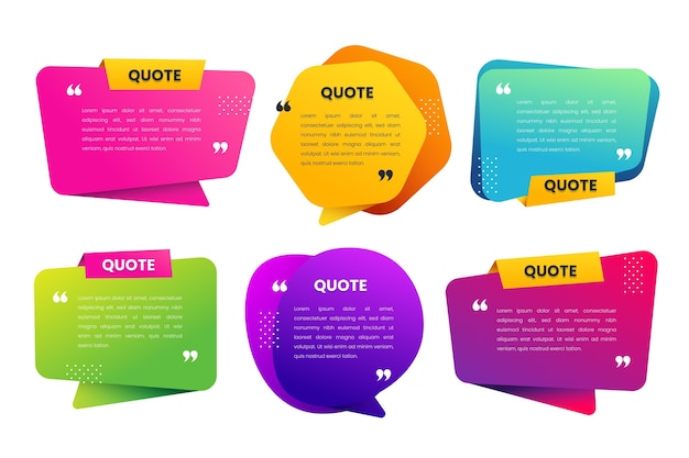 Gradient quote box frame collection