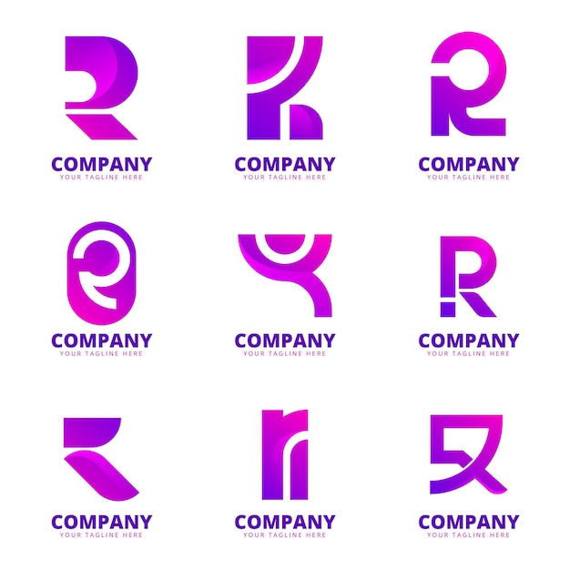 Gradient r logo collection