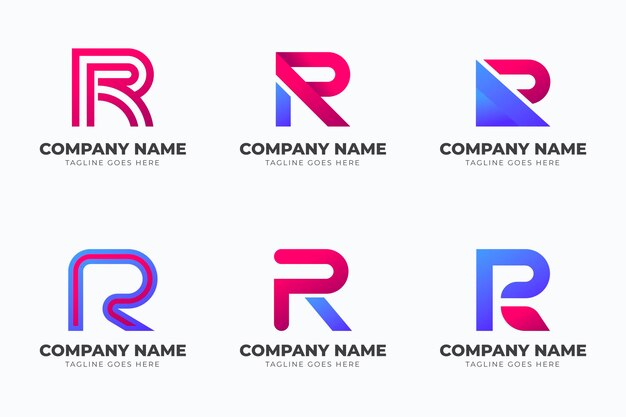 Коллекция шаблонов логотипов gradient r