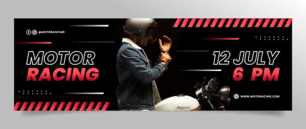 Gradient racing contest twitter header