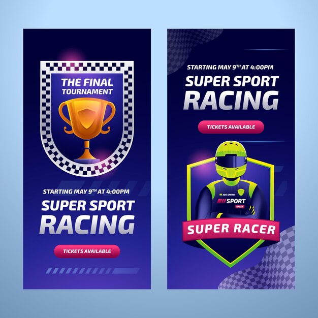 Gradient racing template design