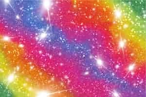 Free vector gradient rainbow glitter background